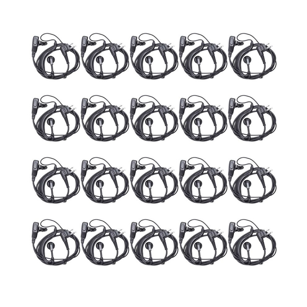 20X 2Pin Ptt Headphones Earpiece For Gp88 Gp68 Gp300 Gp88s Gp3688 Gp3188 Dep450 Ep450 Walkie Talkie Black 4712690778843