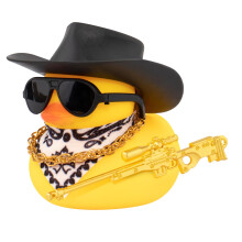 Car Dashboard Duck Ornament Rubber Cowboy Funny Duck Decoration Cool Car Accessories for Interior
