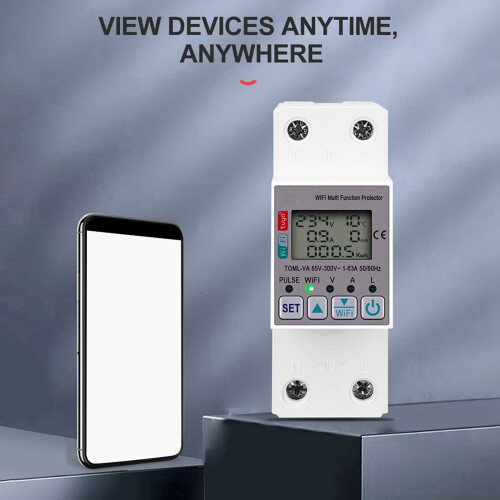 2X Tuya 63A 110V 220V WiFi  Meter Kwh Metering  Timing Function with Voltage Current and Leakage Protection 2