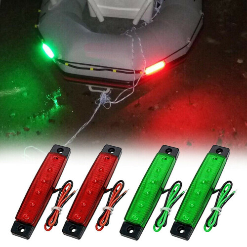 4Pcs Rot GrüN Boot Navigation LED Lichter Heck Lichter Boote Steuerbord Licht 12V 2
