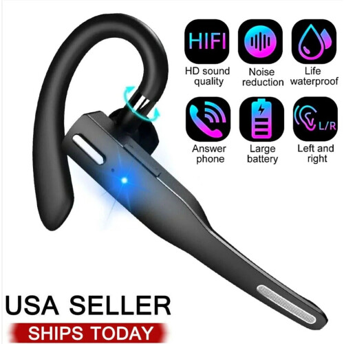 Bluetooth 5.0 Earpiece Wireless Headset Noise Cancelling Earbuds Driving Trucker