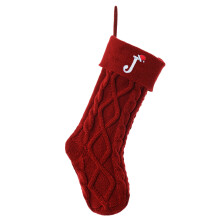 18" Embroidered Monogram Knitted Christmas Stockings with Initials – Warm Holiday Decor & Gifts, Compatible with Fireplace