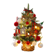 21.6" Pre-Lit Artificial Christmas Tree with LED Lights & Base – Easy Assembly, Home/Office Decoration