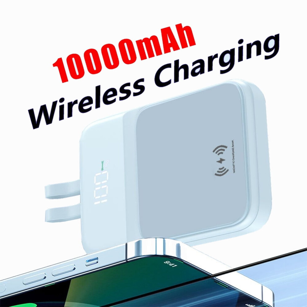 Magnetic Power Bank 10000Mah With 2 Cables, Led Display, Stand & 20W Pd Fast ChargingâCompatible With Iphone, Compatible With Samsung 9365509651438