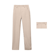 Beige Skinny Dress Pants for Girls 7-8Y, School Pants with Pockets, Straight Fit, Back to School Outfits, Compatible with School Uniforms