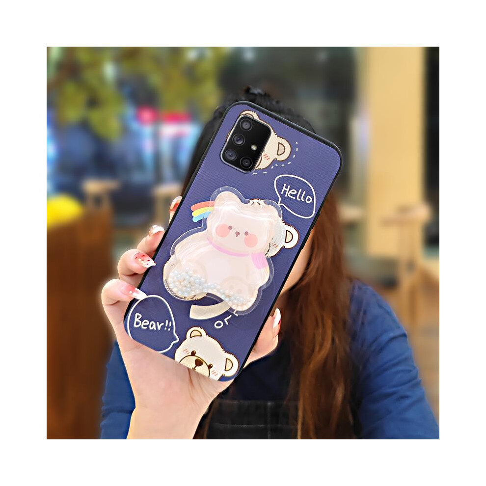Soft Tpu Phone Case For Samsung Galaxy A71 5G Â Dirt-Resistant, Kickstand, Lens Protection, Glitter Cartoon Design 9365509652145