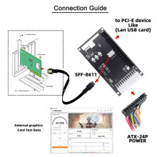 4szt. Adapter 4 X Oculink SFF-8612 SFF-8611 na PCIE PCI-Express 16 X z 24-Pinowym Portem Zasilania ATX dla Karty Graficznej na PłYcie GłóWnej