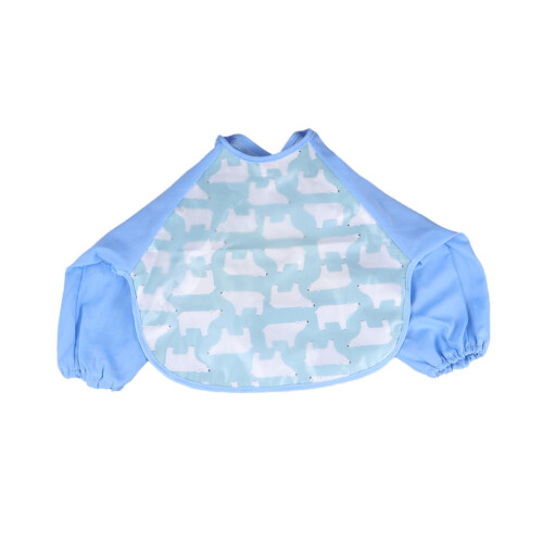 1 piece art apron with bear pattern for young girls, adjustable, washable, protective