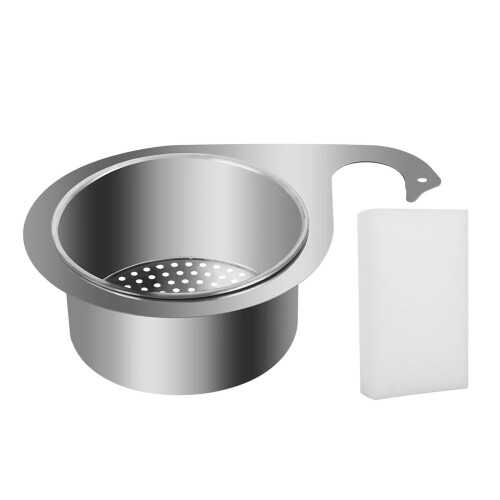 Stainless Steel Sink Filter Basket With Sponge Efficient Drainage Multi Functional Kitchen Organizer 2