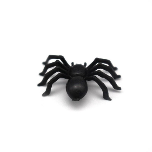 150X Plastic Black Spider Trick Toy Halloween Haunted House Prop Decor 2