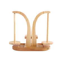 Desktop Yarn Thread Spool Stand-Wood color double pallet