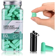 Ear Protection Plugs, 60 Pairs with 38 dB SNR, Soft Foam Earplugs for Sleeping, Noise