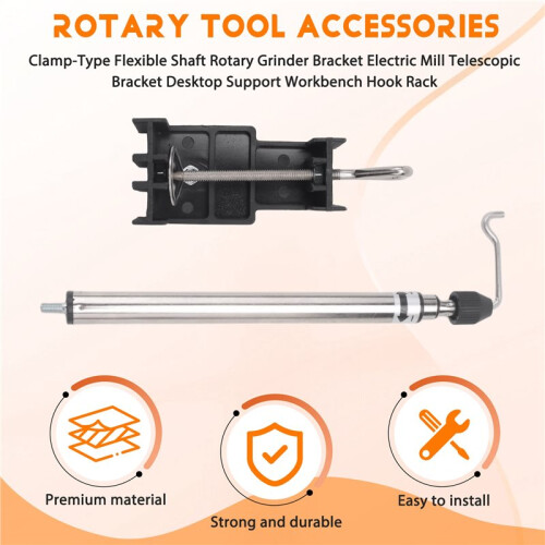 Clamp-Type Flexible Shaft Rotary Grinder Bracket Electric Mill Telescopic Bracket Desktop Support Workbench Hook Rack 1