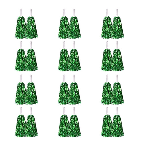 Cheerleader Cheerleading Pompoms Plastic Handheld-Green