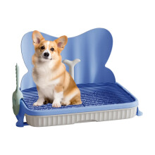 Indoor Dog Potty, Dog Toilet Dog Bathroom Puppy Potty Tray Dog Pee Tray, Multifunctional, Heavy Duty Pee Station, Dog Potty Training Tray in Blue