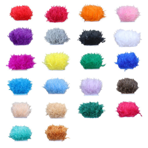 Turkey Feather Trim Natural Blue 4-6 in Wide 2