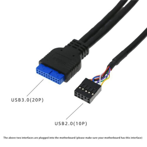 3st 60 cm Front Case Panel USB3.0+USB3.0+HD Audio Jack Portar I/O-Kort+InterntråD USB Bezel  DIY Case Extension 2