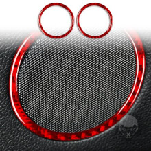 Carbon Fiber Door Speaker Trim Red Frame Cover for BMW X5 E53 20002006 ScratchResistant Upgrade