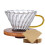 Spacious Glass Coffee Dripper with Wood Base and-yellow handle 4