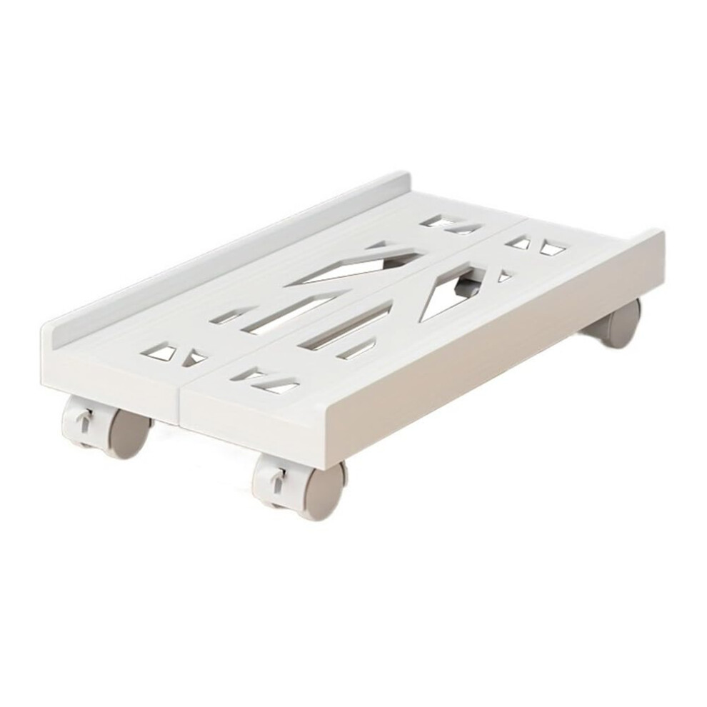 Adjustable Pc Tower Stand With Wheels, Metal Cpu Stand With Lockable Casters For Home Office (White) White 9092120227031