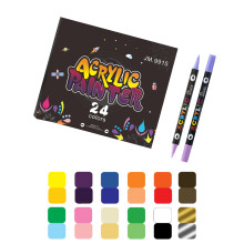 Double Ended Acrylic Marker Brush Tip Acrylic Paint Pen for-12