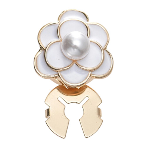 Decorative Shirt Cufflinks Clip Button Covers For Shirt-White