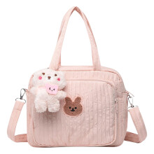 Diaper Bag Tote with MultiPocket Organization, Large Capacity Travel Nursery Storage, Pink