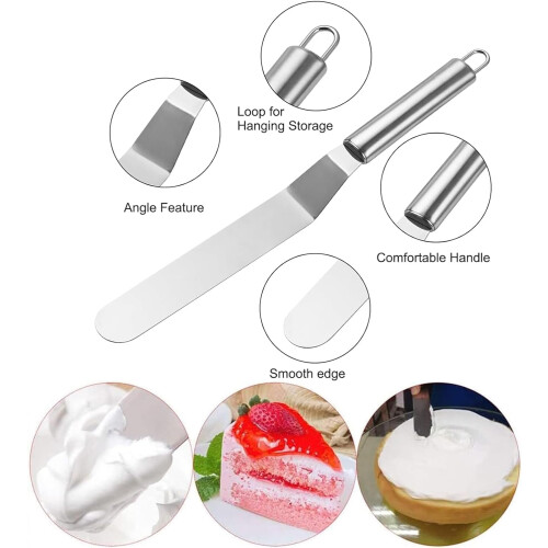 Pack of 2 Angled Cake Palette, Silver Angle Palette, Small, Washable 1