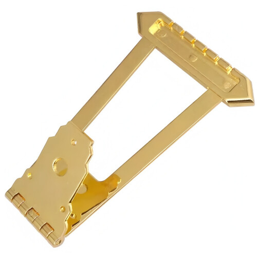 6 Strings Guitar Bridge Trapeze Tailpiece Semi Hollow-Golden