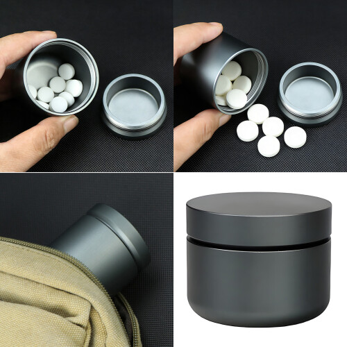Waterdichte aluminium pillendoos Draagbare afdichting-Grijs 2