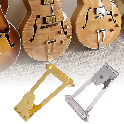 Semi Hollow Guitar Bridge Tailpiece 6 Strings Guitar-Silver 2