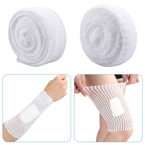 2 stuks elastische buisvormige bandage wrap-Wit 5,8 cm x 2 m 2