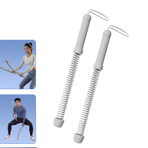 2Pcs Strength Training Rod Ergonomic Flexible Spring Arm-Black 2