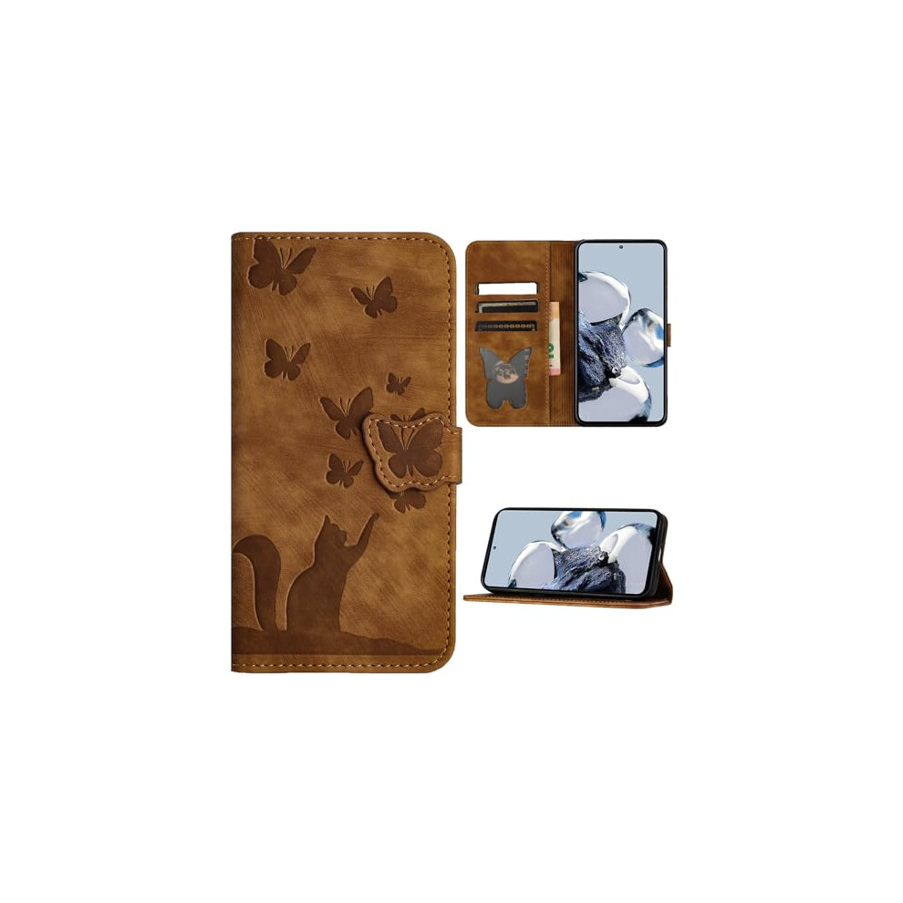 Pu Leather Folio Wallet Case With Card Slots Kickstand And Magnetic Closure For Samsung Galaxy A16 5G Brown 9330225047292