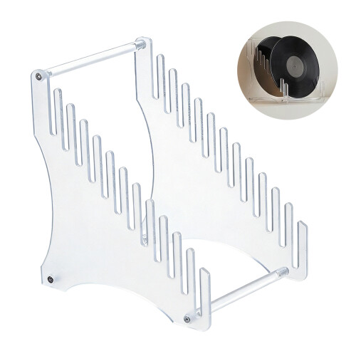 Schallplatten-Organizer mit 12 Fächern aus Acryl für 1