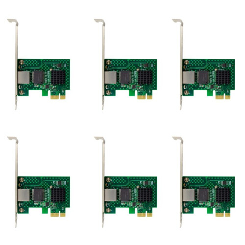 6X I225-V Network Card, Pci-E  I225 2.5G Ethernet Server Network Card for Desktop Computers