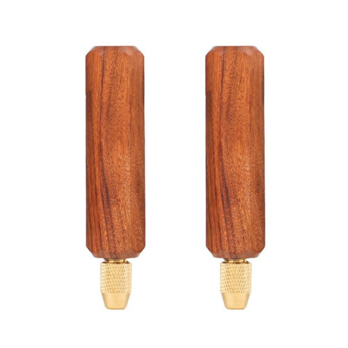 2X Solid Wooden Handle Acid Branch Wood Handle Titanium Plated Diamond File Small File Handle Woodworking Special Tools
