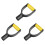 3X Plastic Spade Handle Shovel D Grip Handle,32mm Inner Diameter Spade Snow Shovel Handle,(Yellow) 1