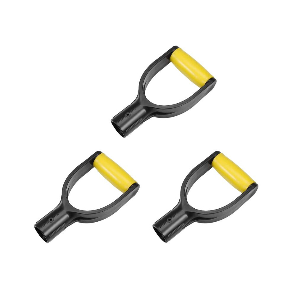 3X Plastic Spade Handle Shovel D Grip Handle,32Mm Inner Diameter Spade Snow Shovel Handle,(Yellow) 4713387862579