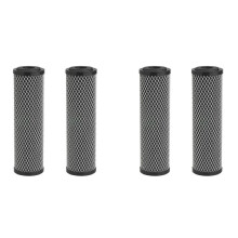 4X Filtre à Eau au Charbon 10 Pouces Standard pour Toute la Maison, Cartouche Filtrante de Remplacement pour Odeurs de Sédiments, 5 Micromètres