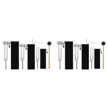 6x Stimmgabel-Set (128 Hz, 256 Hz, 512 Hz), Stimmgabeln für Chakra-/Heilungs-/Klangtherapie-Instrumente