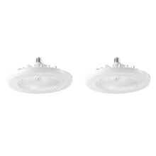 2X Ceiling Fan with Lights ,E27 Enclosed Low Fan Light Electric Fandelier with Remote Control Three Colors