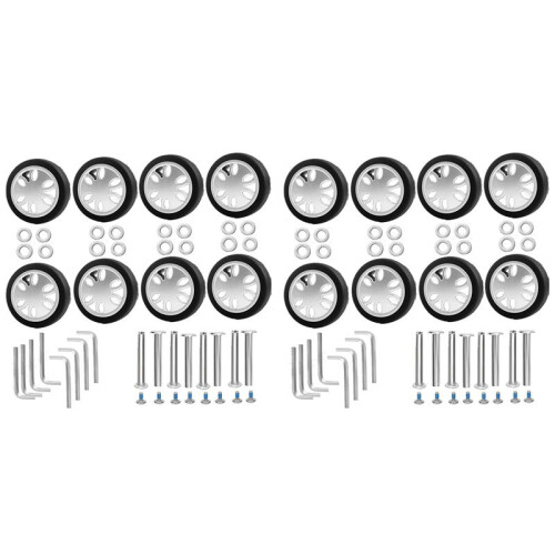 Kit de Substituição de Rodas de Bagagem 16 Unidades, Diâmetro 2 Polegadas/50 mm de Espessura 0,47 Polegadas/12 mm de Borracha Resistente, Rodízio
