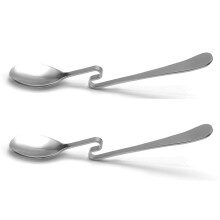 2X Cute Curved Spoon Teaspoon Unique Condiment Drink Hanging Tea Coffee Dessert Stainless Steel Drink Tableware