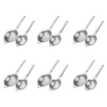 Lochsieb, Feinmaschiges Edelstahl-Sieb, Kleines Sieb mit Griff, -Sieb Aus Metall, 12er-Set für die Küche