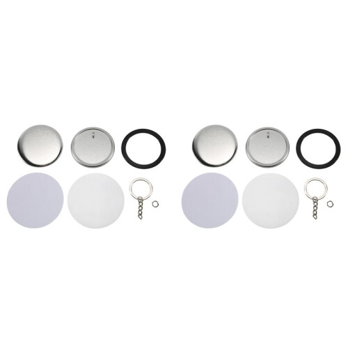100x Button Maker Keychains Supplies,58mm/2.25 Inch Pin Making Kit for Button Maker Machine,Metal Button Badge Sets