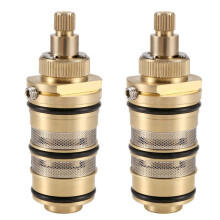 2X Messing Vervangende Thermostatische Cartridge, Douchemengkraan Reparatieset Badkamer Watertemperatuurregeling Kraan