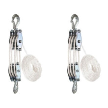 2X Flaschenzugsystem, Seilzug mit Hebekraft, Bruchfestigkeit, Hochleistungs-Flaschenzugsystem, 15 M