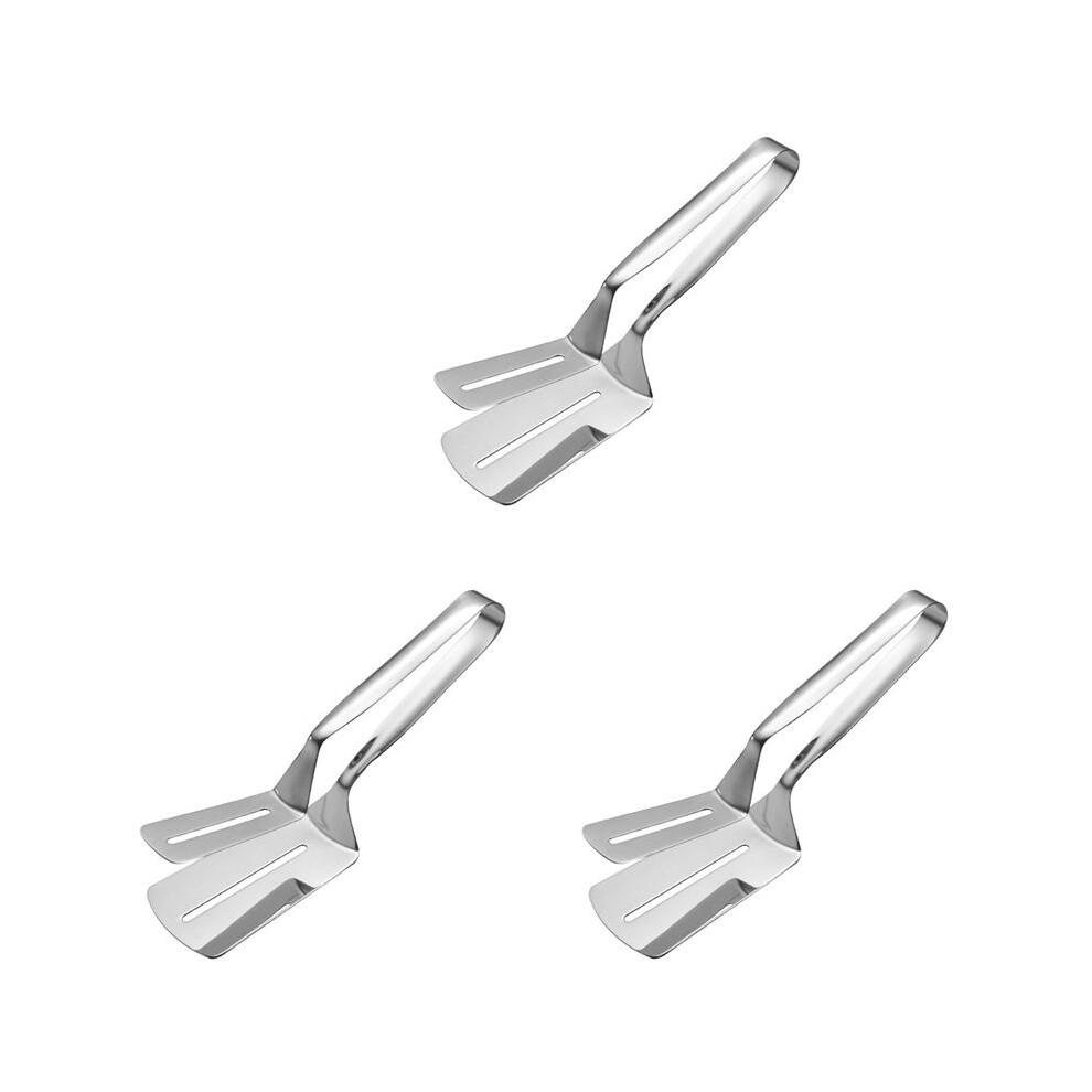 3X Stainless Steel Double-Sided Shovel Clip, Stainless Steel Spatula Kitchen Tongs,Grill Clamp Flipping Spatula Clip 4712401105180