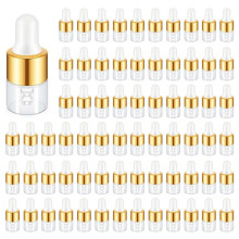 200Pcs Glass Dropper Bottle Bulk Clear Essential Oil Dropper Bottles Small Glass Dropping Sample Containers 1 Ml